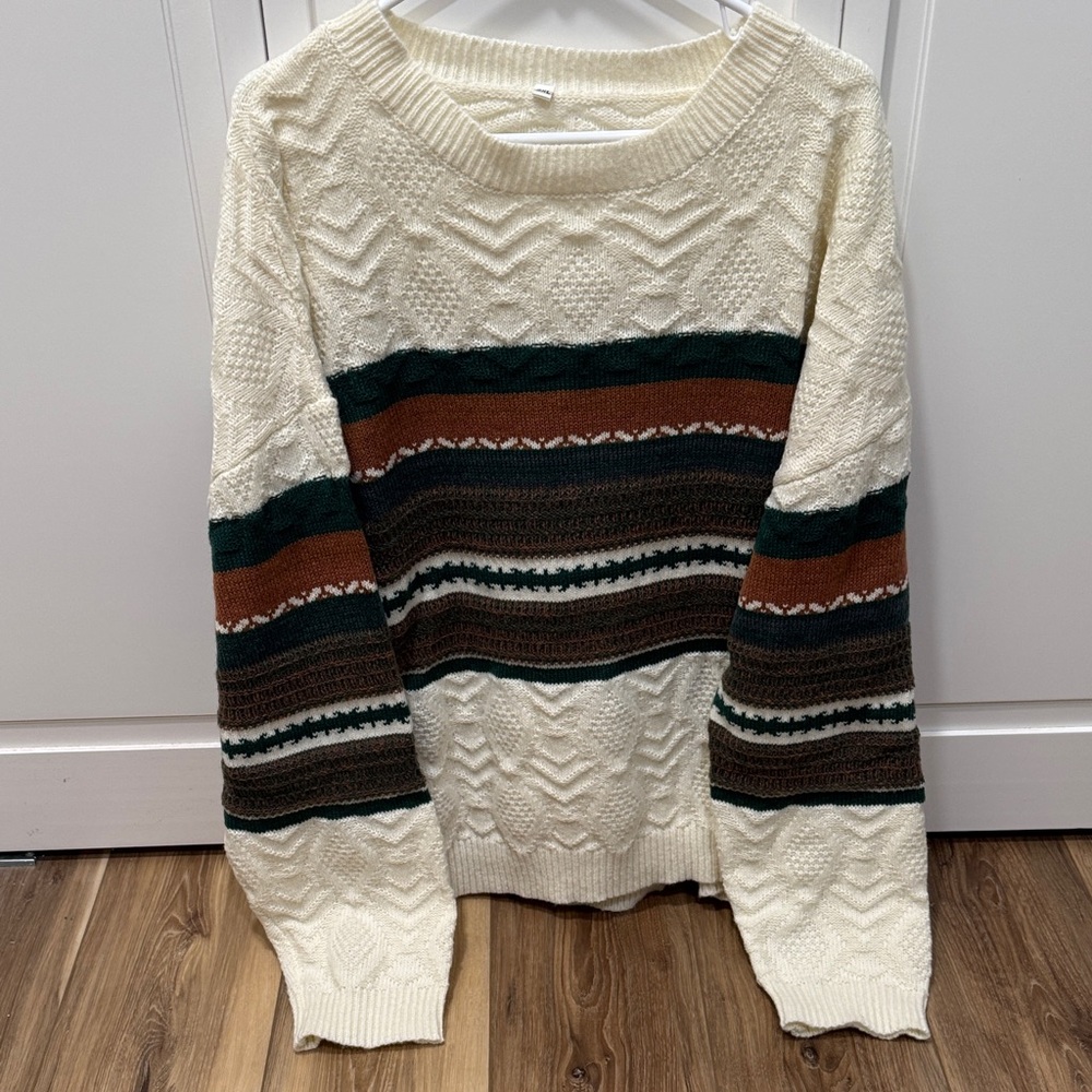Cozy Cream Striped Sweater
